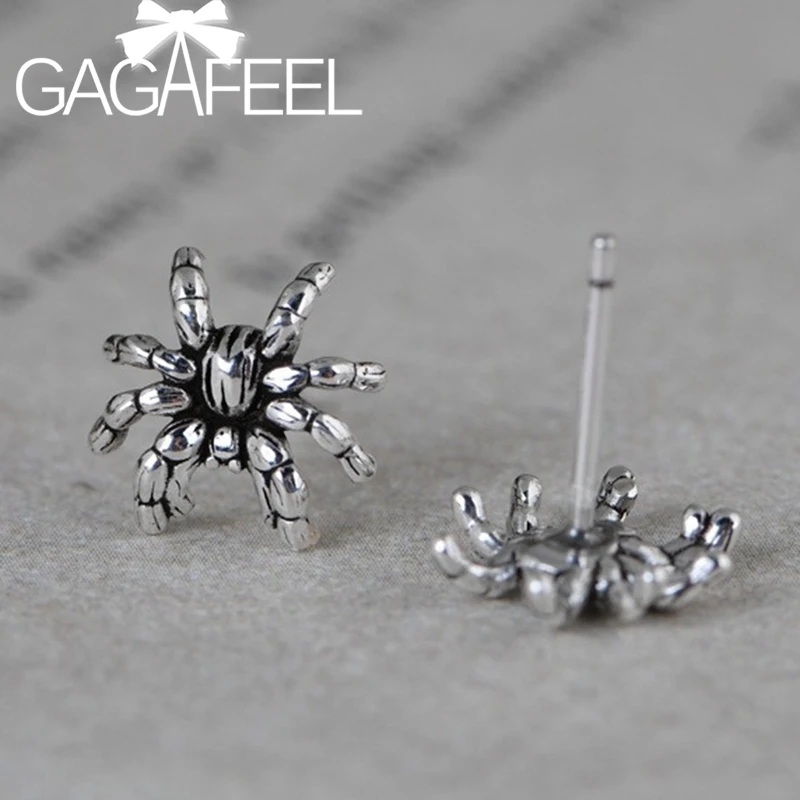 

GAGAFEEL S925 Sterling Silver Spider Earring Stud Earrings for Women Female Fashion Christmas Earring Jewelry New
