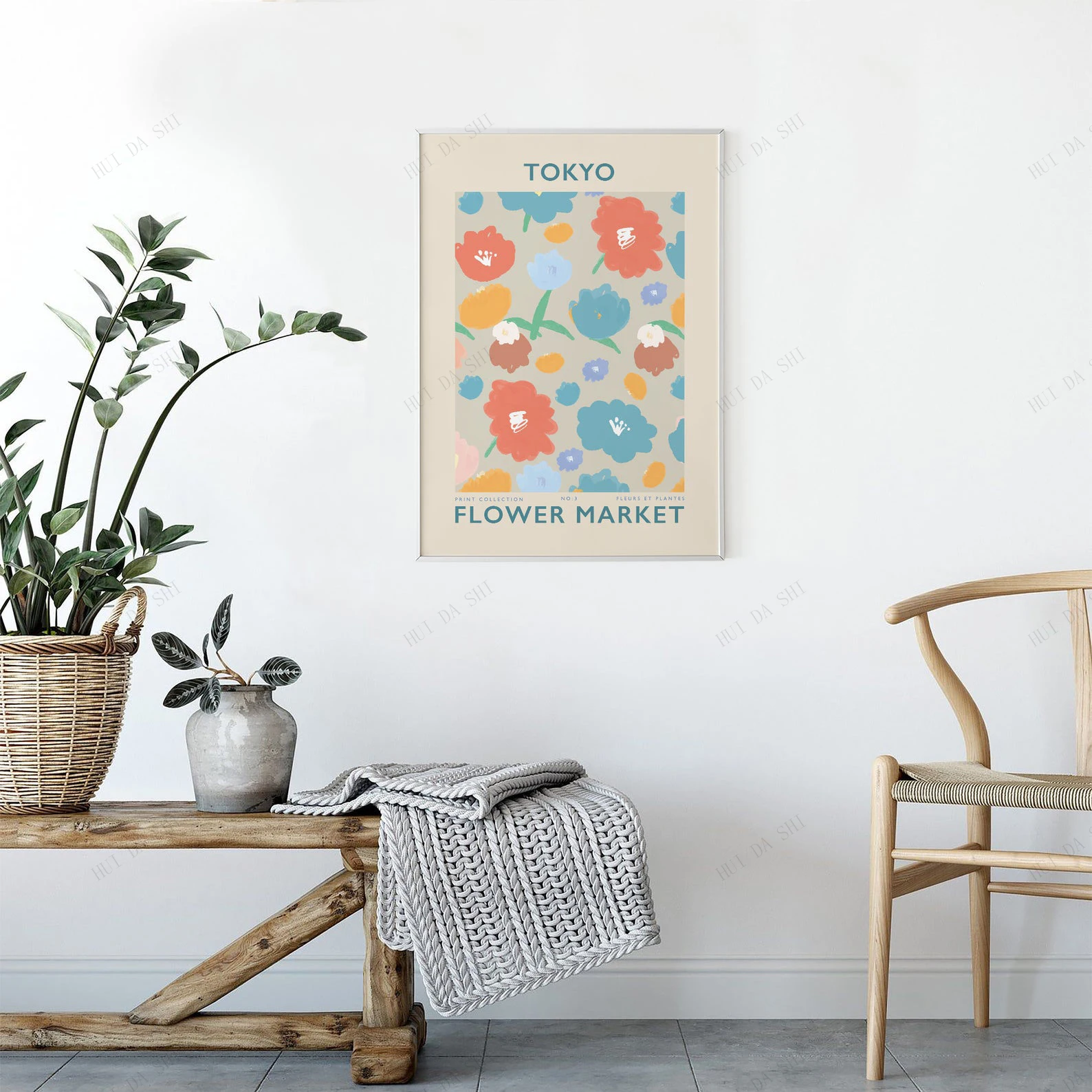 Домашний декор холст печать картина цветочный рынок Токийский плакат-цветочный