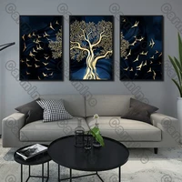 poster plant big tree birds landscape canvas painting and prints wall art pictures decoration for living room 3pcs frameless