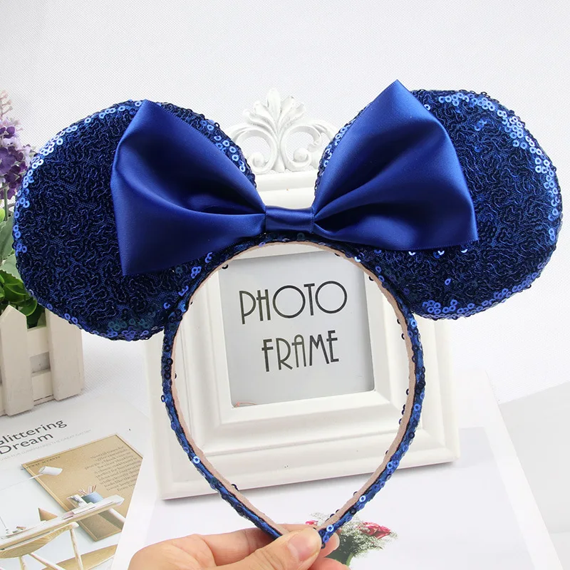 Повязка на голову с Микки Маусом Высококачественная повязка блестками и бантом