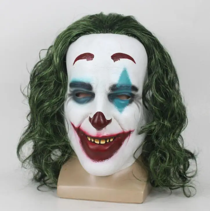 latex mask Фильм Джокер Маска латекс клоун маска Хэллоуин косплей маски реквизит - Цвет: latex mask