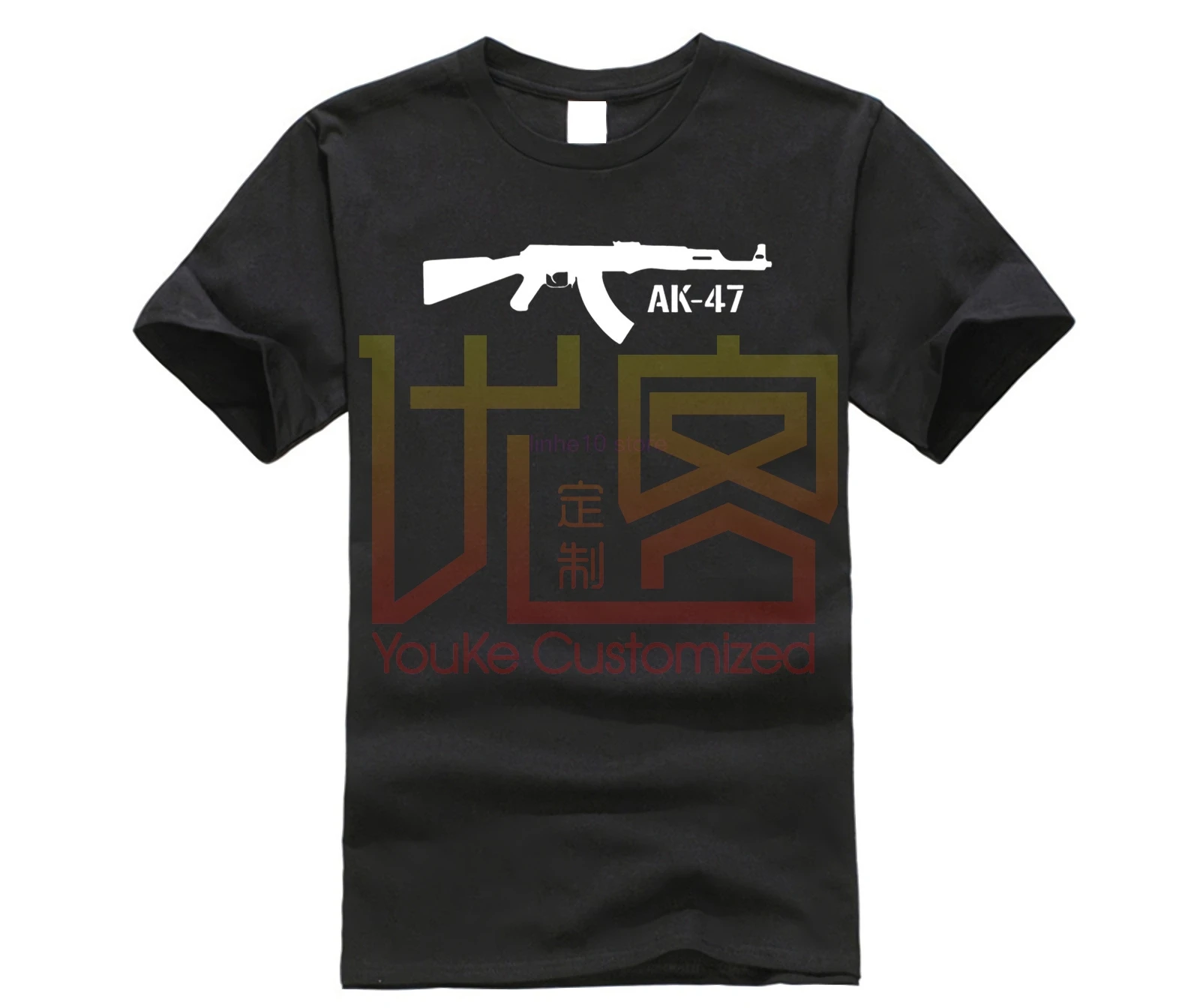 Повседневная футболка Ak47 с принтом Калашникова Мужская наивысшего качества