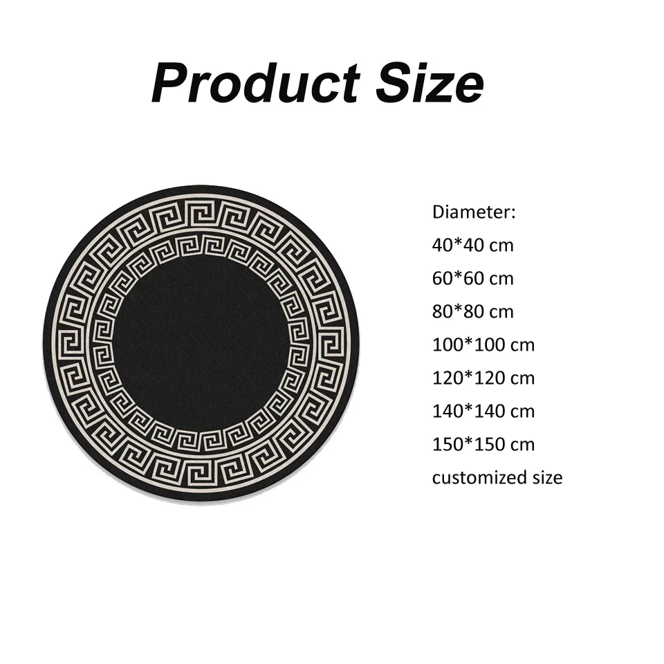 

Rugs And Carpets For Home Living Room Black And White Geometric Retro Style Pattern Round Rug Large For Bedroom Home Decoration
