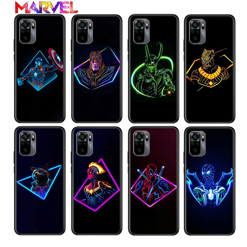 

Marvel hero color for Xiaomi Redmi Note 10 10S 9 9T 9S 9Pro Max 8T 8Pro 8 7 6 5 Pro 5A 4X 4 Soft Black Phone Case