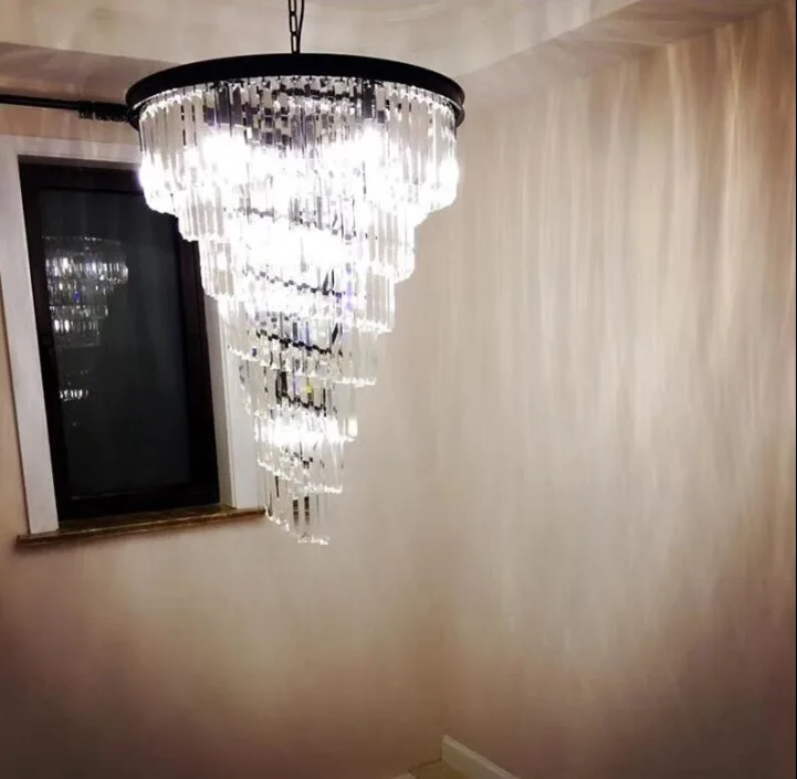 売却 アメリカスパイラルクリスタルクリエイティブリビングルームレストランホテルクラブヴィラライト高級アートアンバー灰透明シャンデリア