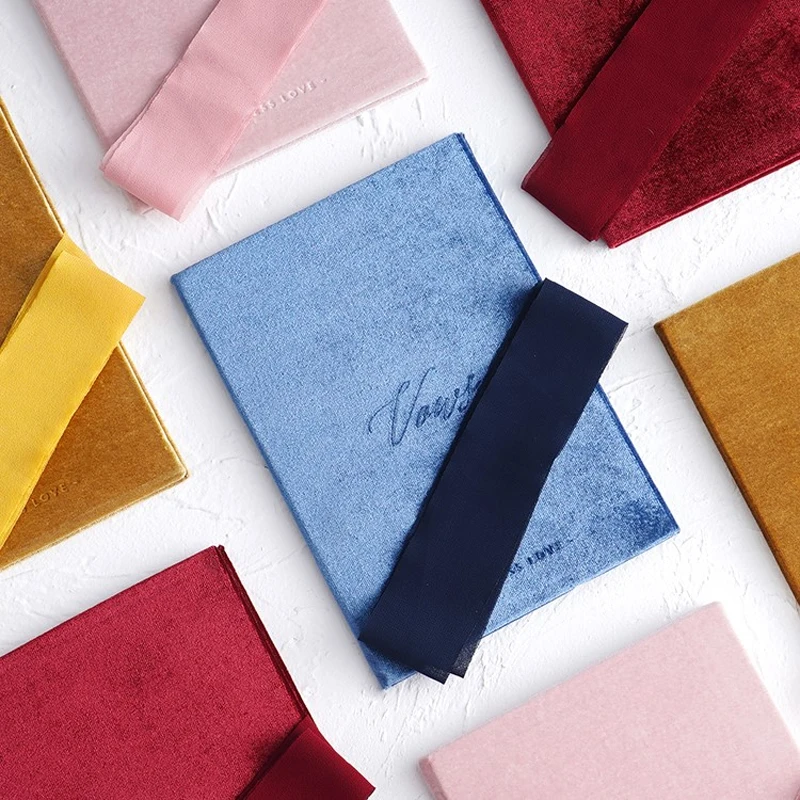 Бархатная книга с надписью Vows свадебные сувениры открытки романтическое