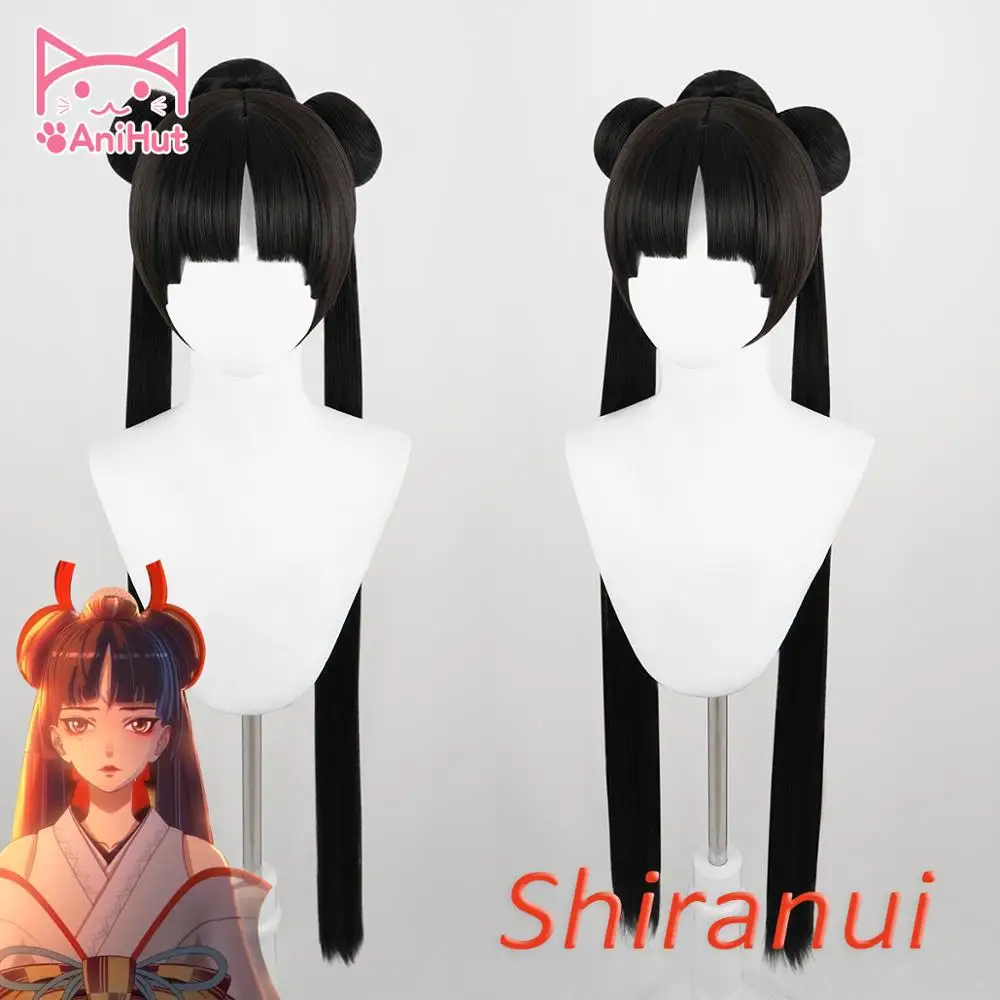 【Anihut】 игра Onmyoji Shiranui косплей парик черная версия синтетические женские волосы