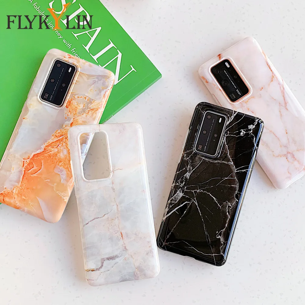 FLYKYLIN мраморный чехол для телефона iPhone SE 2020 11 Pro Max задняя крышка Huawei P30 P20 P40 Lite Mate 20 30