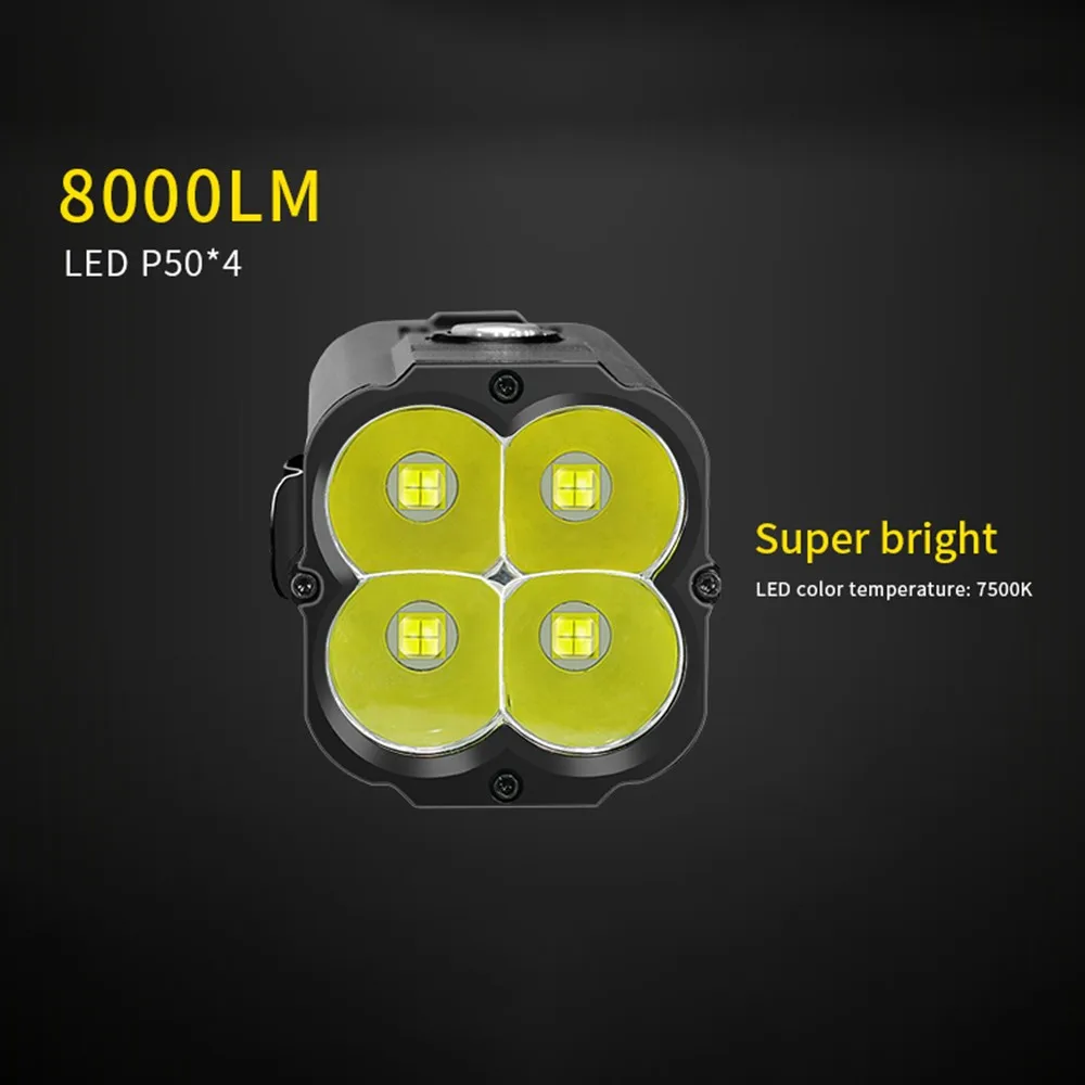 Precio Linterna Potente De 8000 Lúmenes Con Función De Batería Externa, Lámpara De Mano Con Cuentas De 4 X P50, Linterna Impermeable Para Camping Y Pesca