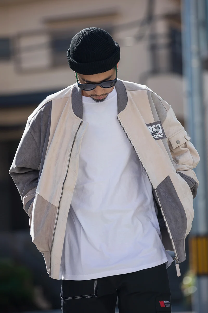 

RHYMONSTER x REDCHARCOAL Suede Patchwork Jacket