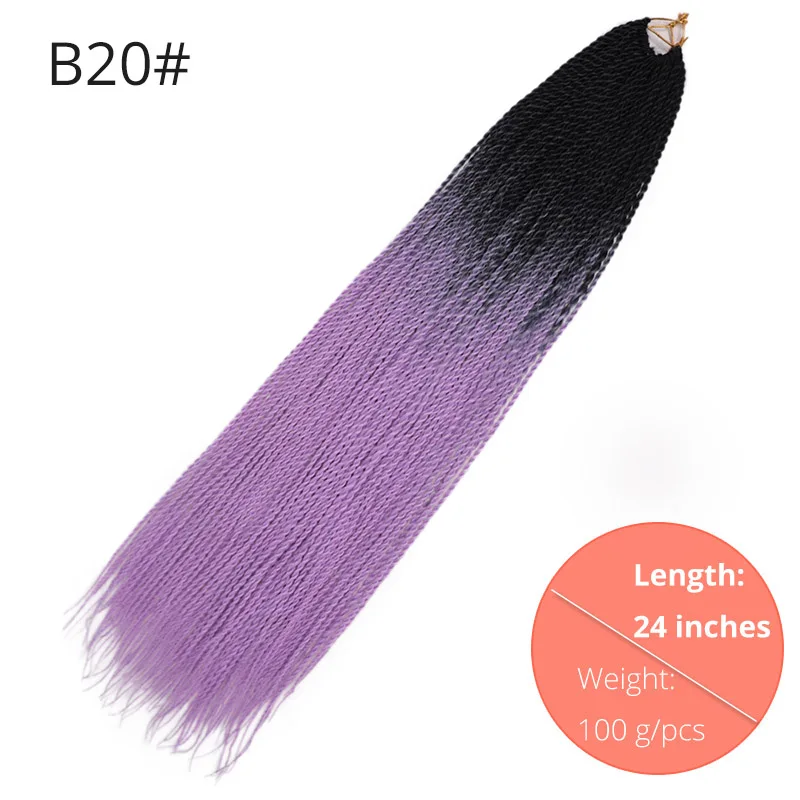 B20 AISI BEAUTY Ombre Senegalese завивка, плетение волос 14 18 24 дюймов Синтетические косички для наращивания крючком наращивание волос Черный Коричневый Женский - Цвет: B20