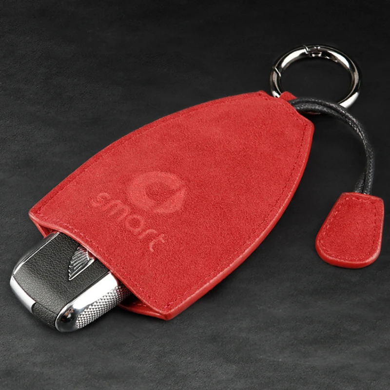 Автомобильный Стайлинг чехол для ключей пряжка кожаный кольцо с защитой от меха