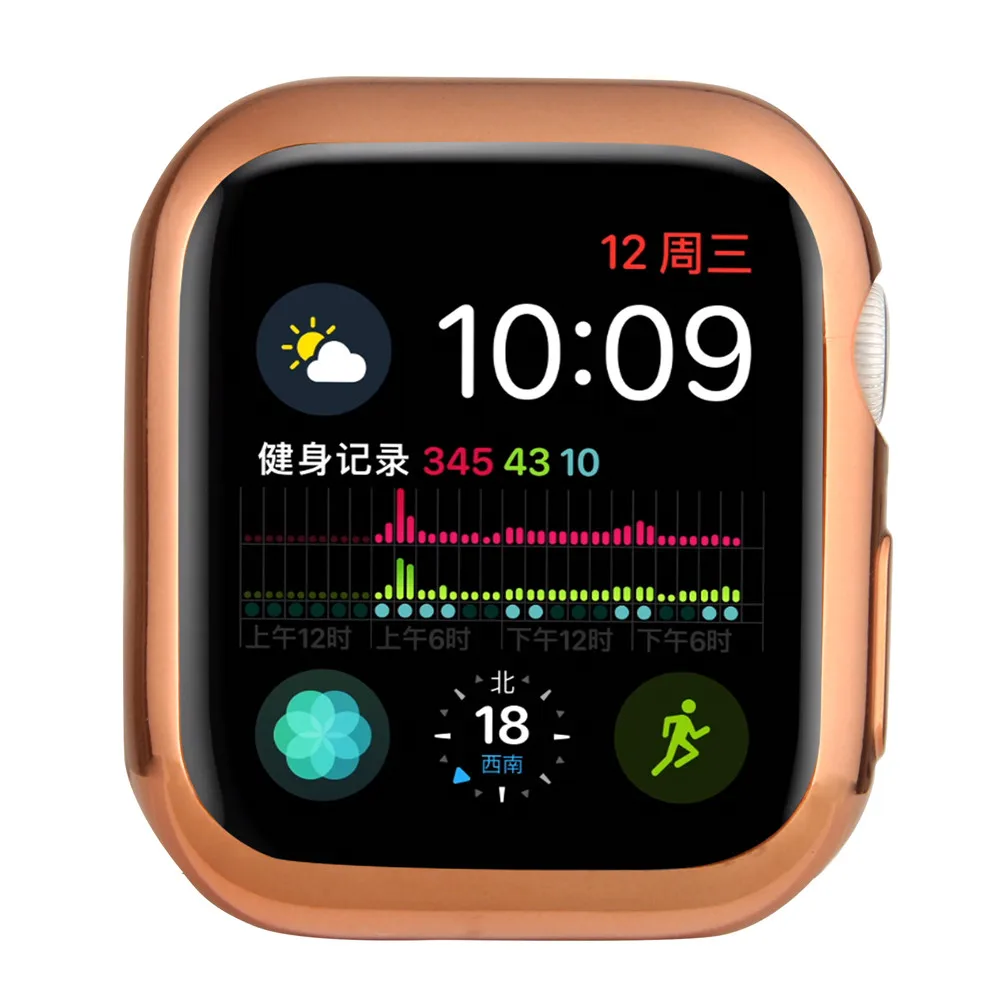 Яркие силиконовые часы чехол для Apple Watch Series 4 покрытие полное защитное Плакирование ТПУ Корпус для Apple Watch 44 мм 40 мм чехол