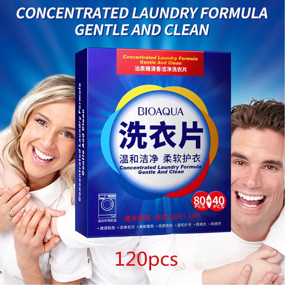 120 New Formula Laundry Detergent Sheet Nano Concentrated Washing Powder For Machine cleaner Cleaning product^35 | Дом и сад