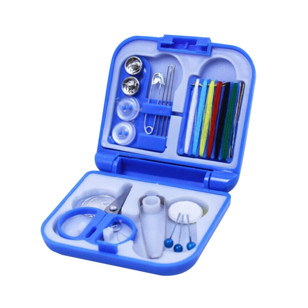 

HomeDIY Needles Threads Kit Mini Portable Sewing Tools DIY Scissors Tweezers Pins Buttons Set