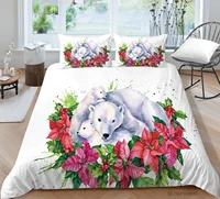 hot style soft bedding set 3d digital bear printing 23pcs duvet cover set with zipper single twin double full queen king