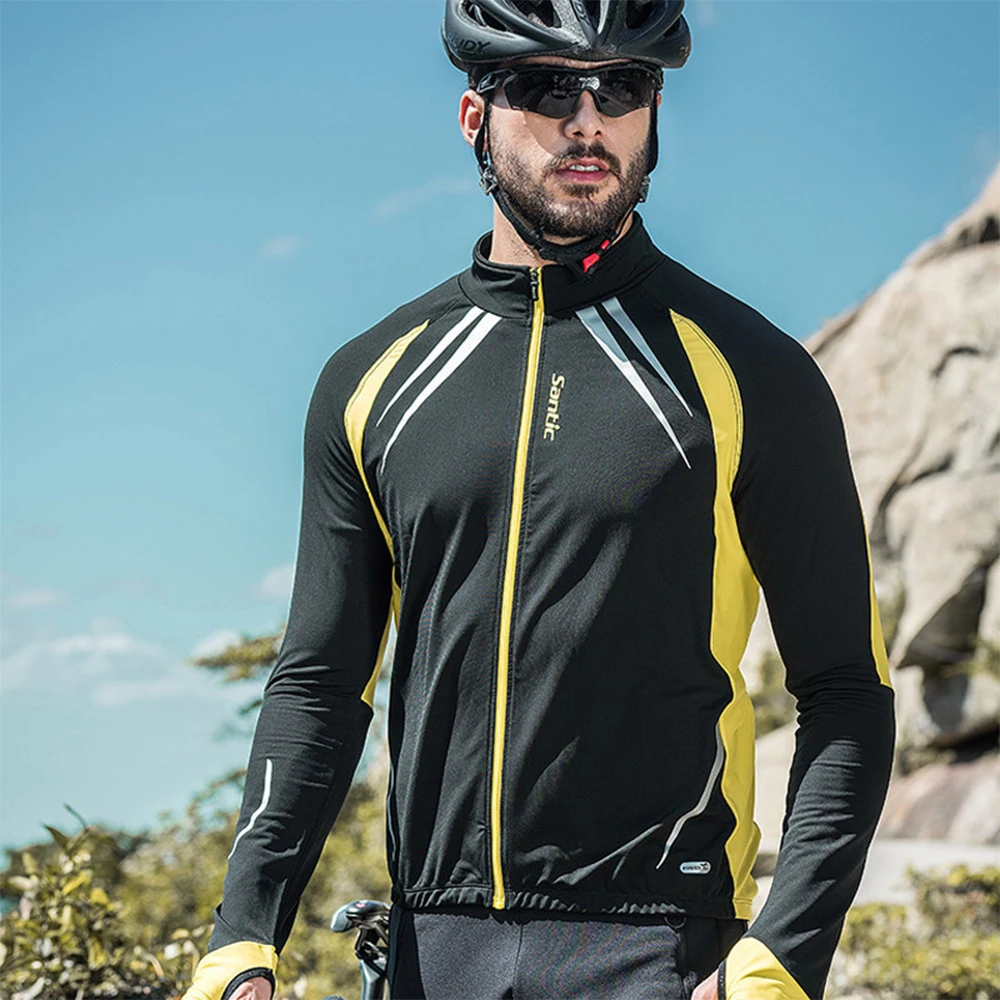 Мужская куртка для велоспорта Santic зимнее пальто с флисовой подкладкой