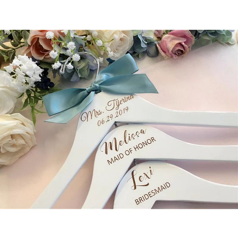 Деревянные Свадебные вешалки для невесты розовое золото на заказ с гравировкой