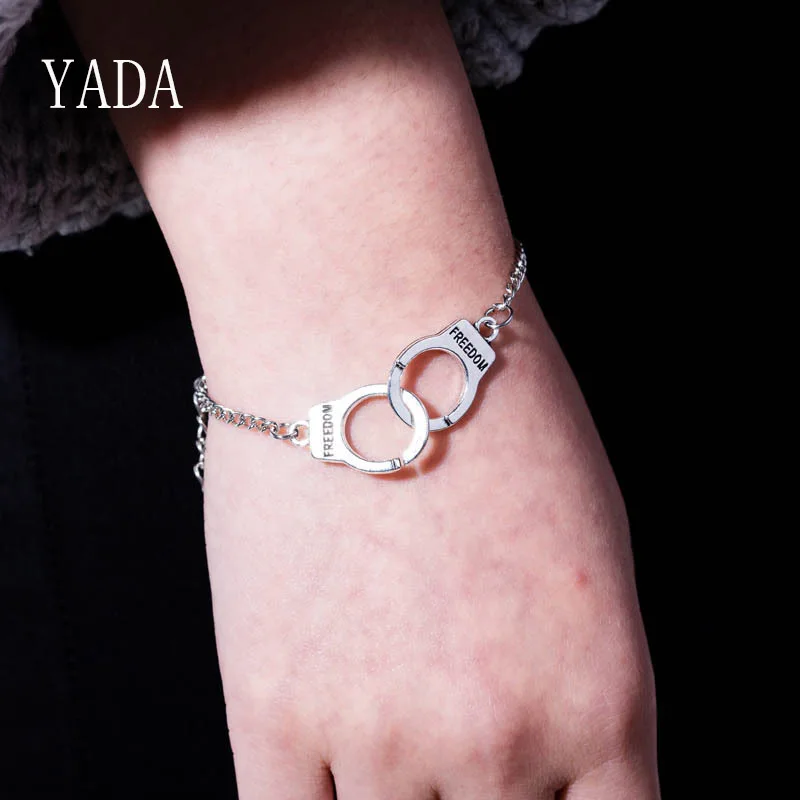 Брендовые наручники YADA LuxurL браслет в стиле панк браслеты для женщин серебряные с