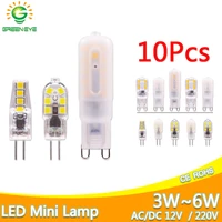10pcs led bulb 3w 6w g9 g4 light bulb ac 220v ac 12v led lamp smd2835 spotlight chandelier lighting replace 30w 40w halogen lamp