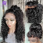 13x 6 парик на сетке спереди, вьющиеся бразильские волосы Remy, парики на сетке спереди, без клея, плотность 250, предварительно выщипанные для черных женщин LUFFY