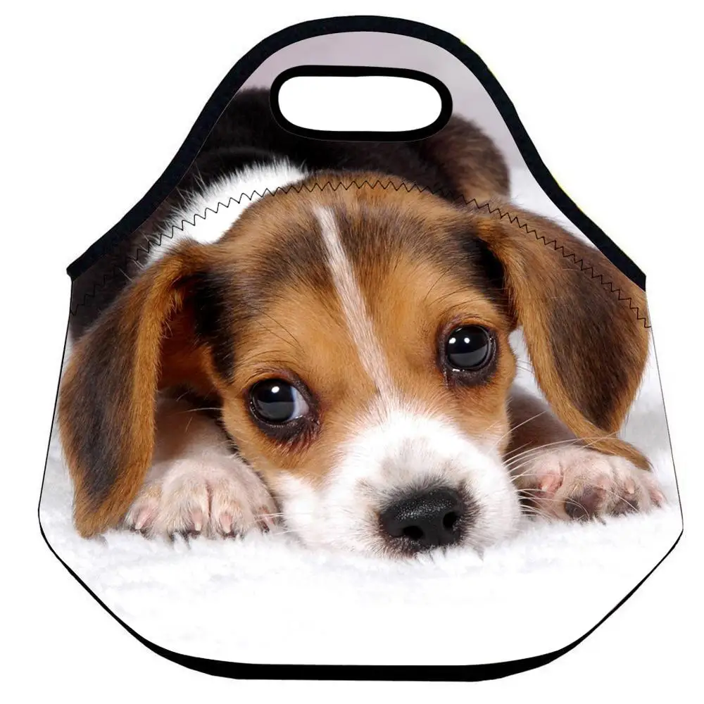 Сумка для ланча с фотографией домашних животных детский неопреновый ранец