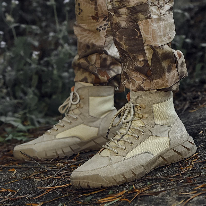 Мужские тактические спортивные ботинки из коровьей замши водонепроницаемые