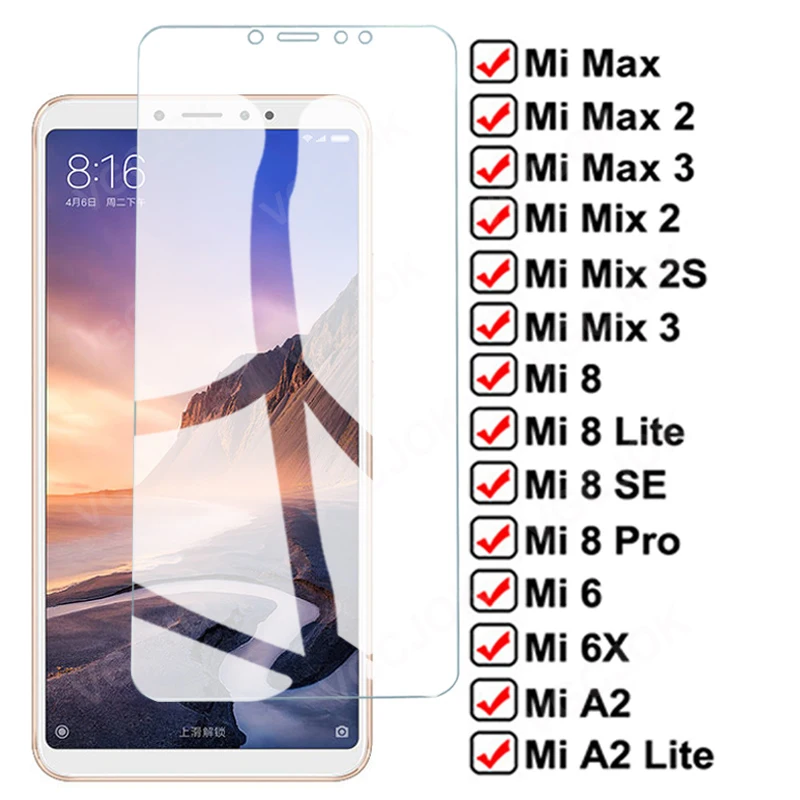 11D Full Protection Glass For Xiaomi Max 2 3 Mix 2 2S 3 Protective Glass Film Mi 6 6X Mi 8 SE A2 Lite Tempered Screen Protector