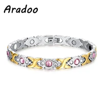 aradoo clasp bracelet fashion gift magnetic bracelet stainless steel bracelet women metal bracelet holiday gift for bracelet