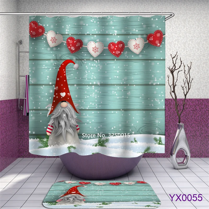 

Детское украшение для ванны, шапка Санта-Клауса, Хэллоуин, ИМП, тыква, дерево, занавеска для душа, водонепроницаемый и устойчивый к плесени р...