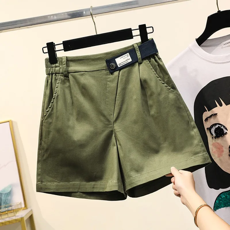 

Plus Size Women Summer Loose Casual Shorts New Arrival 2021 Simple Style Solid Color All-match Female Thin Hot Pants W234