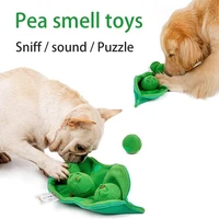 pea sniffing pet toys with 3 peas vocalizing pet toy puzzle ball consumes energy teething stick plush sound relieving pet toy