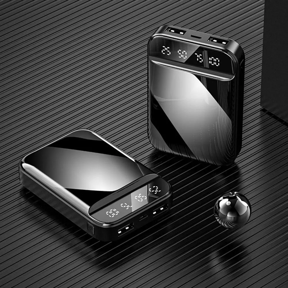 Зеркальный внешний аккумулятор на 10000 мАч мини для iPhone 11 со светодиодным дисплеем