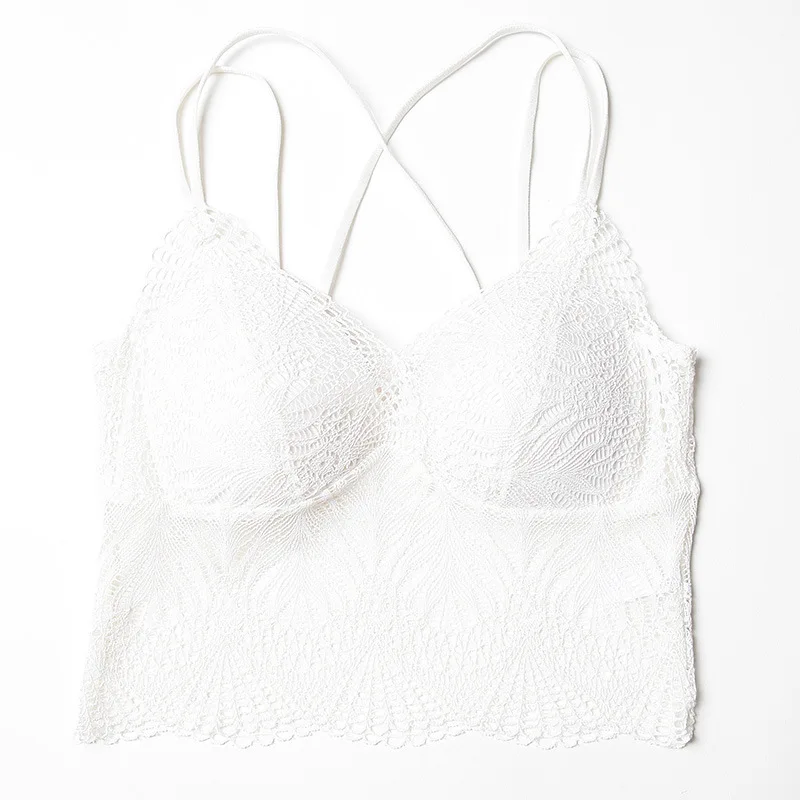 Женское кружевное нижнее белье бесшовный тонкий розовый топ с чашками пуш
