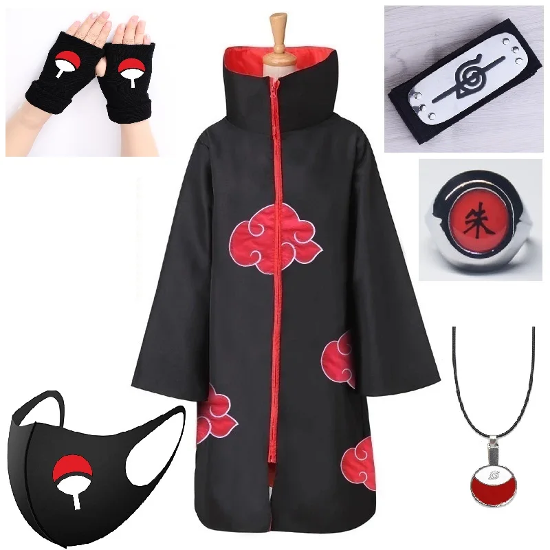 

Akatsuki Tobi Obito Cosplay Costume Akatsuki Long Sleeve Cloak Halloween Carnival Funny Adult Cosplay Costume