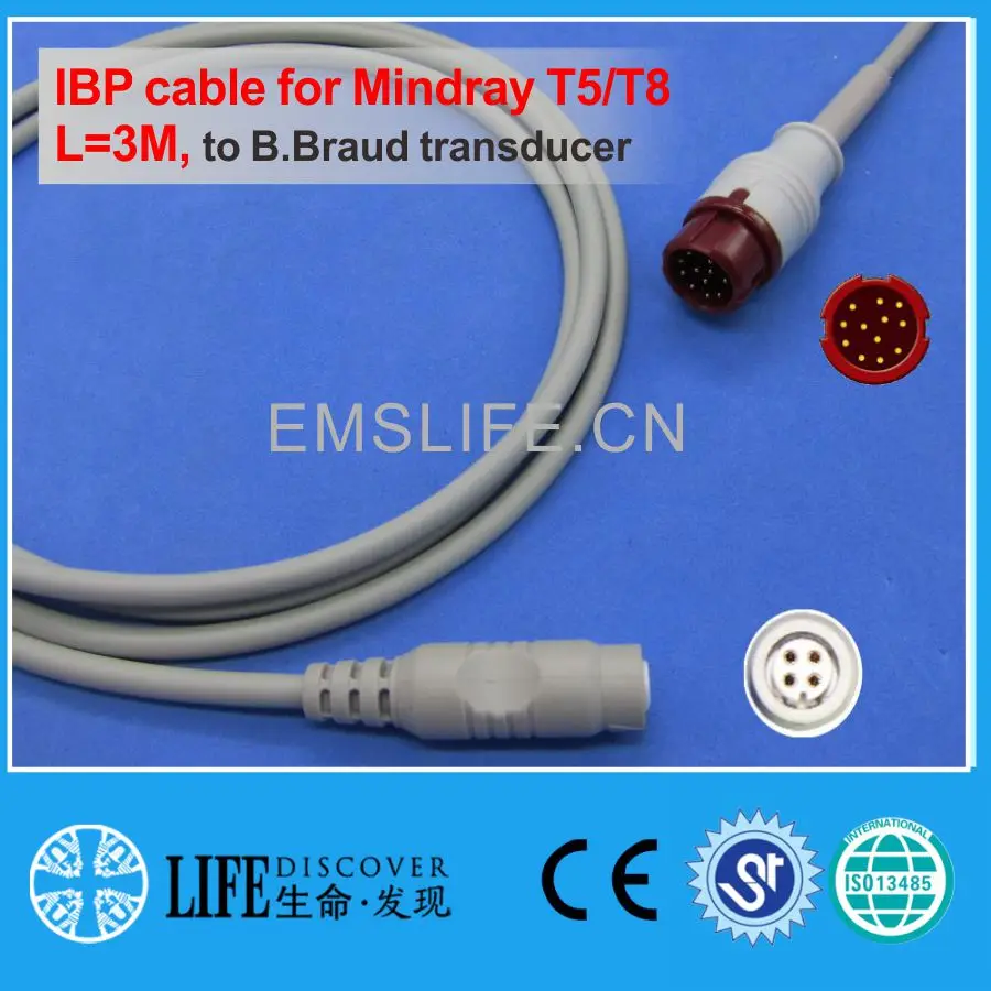 

Mindray BeneView iPM iMECIBP cable for B.Braud disposable pressure transducer