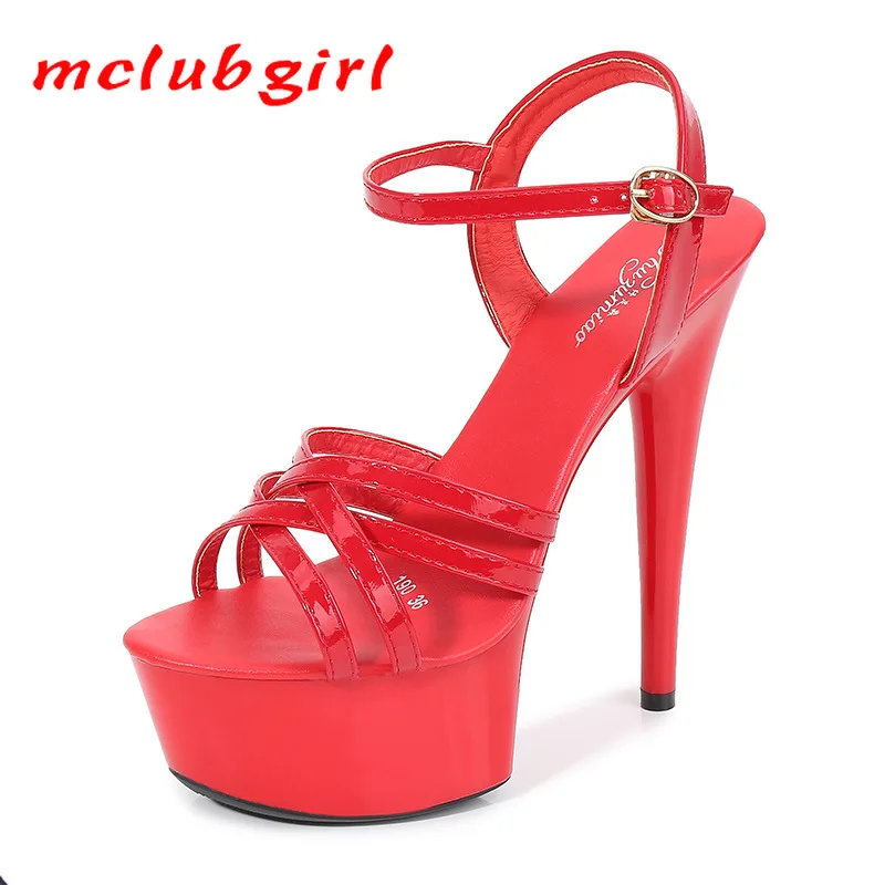 Mclubgirl WalkShow 15 см женские летние сандалии на высоком каблуке пикантные платформе