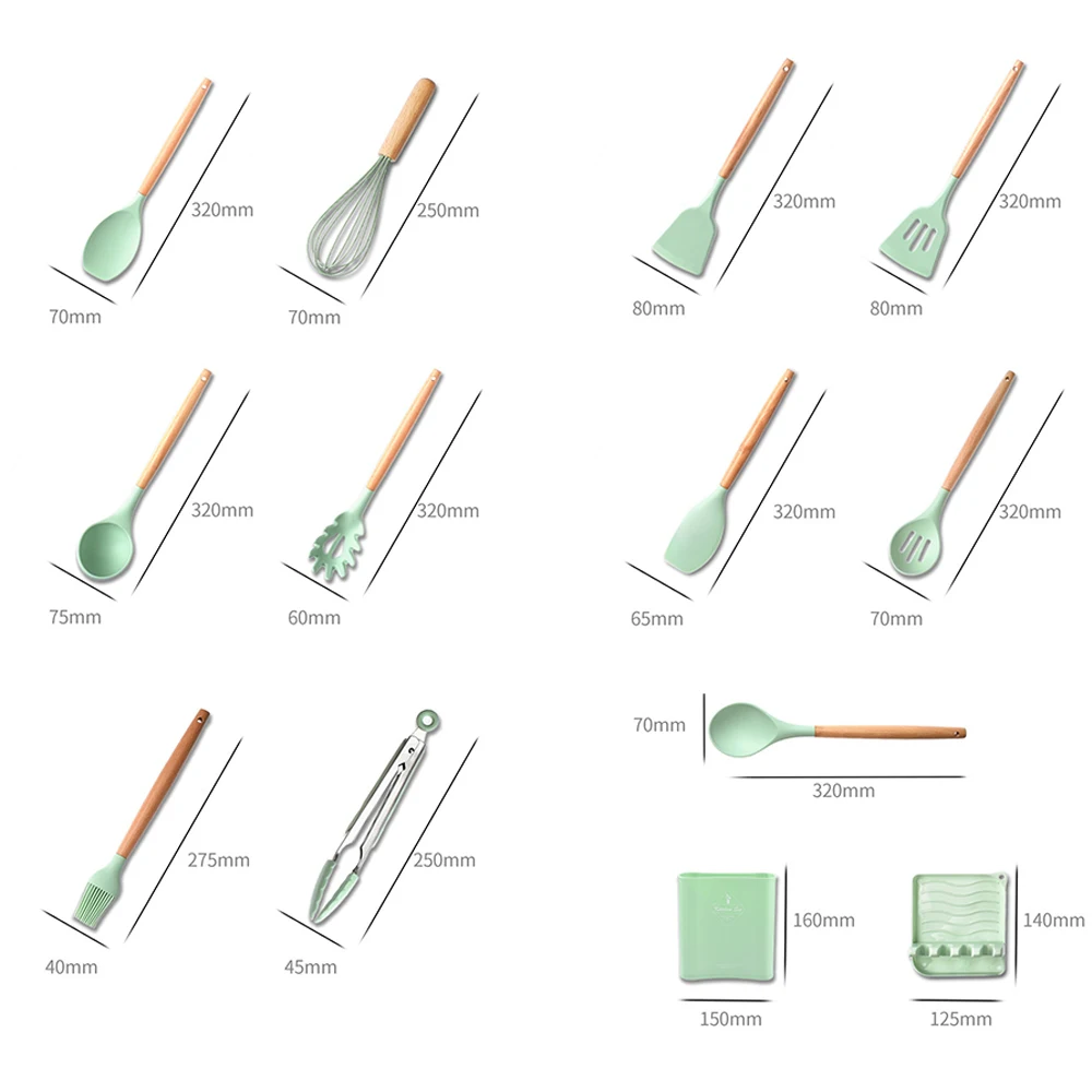 

Silicone Kitchen Utensil Set BPA Free Kitchen Cooking Baking Tools Set Kitchen Accessories Gadgets Kitchenware With Container N