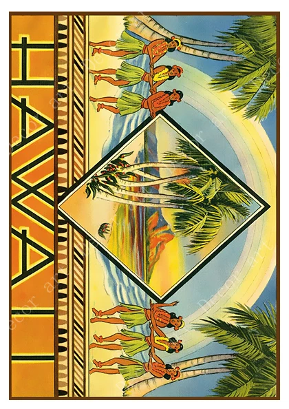 Серфинг в Вайкики Гавайи Америка путешествия холст живопись Винтаж стены крафт