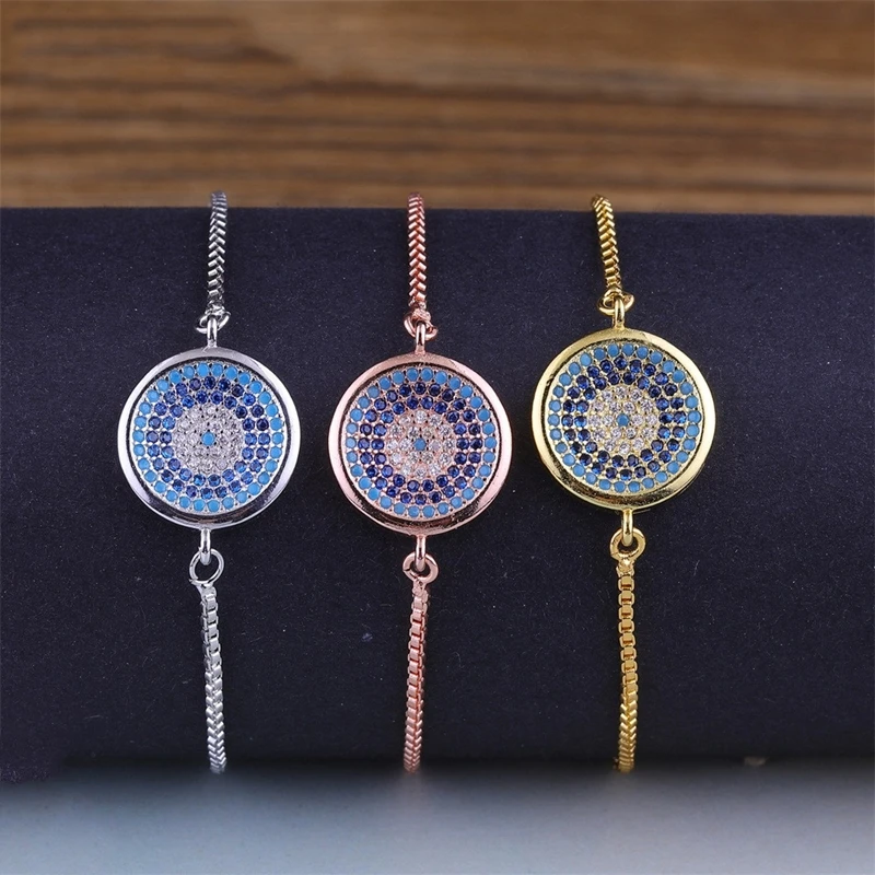 Juya DIY Pulseira Olho Grego Jewelry Supplies Adjustable Chains Turkish Evil Eye Charm Bracelets For Women Men Christams Gift | Украшения и
