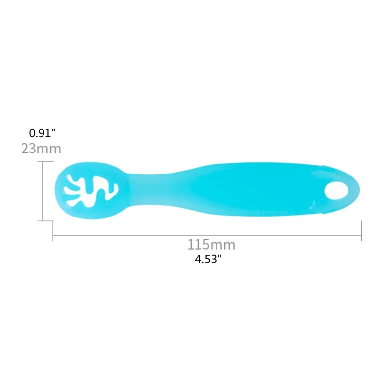 

2PCS Lovely Baby Learning Spoons Set Toddler Utensils Tableware Silicone Teether GXMB