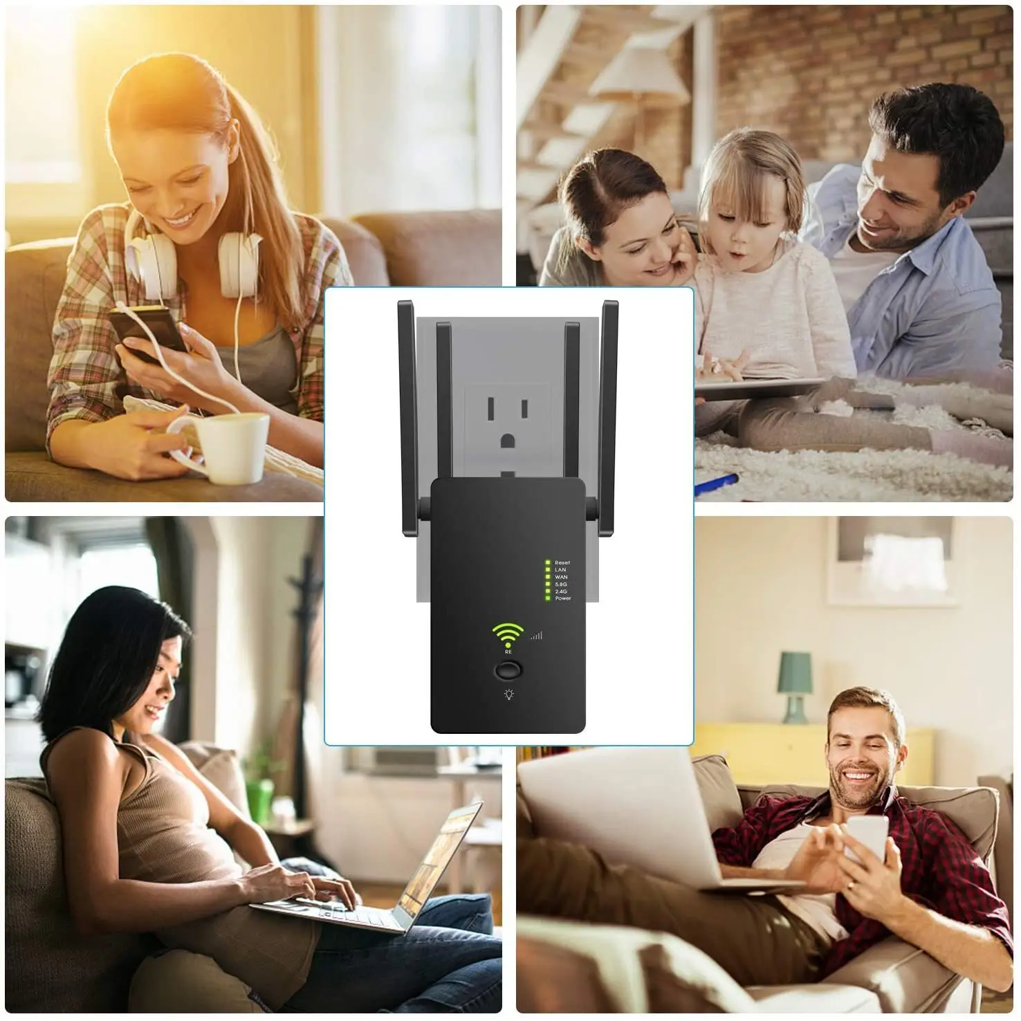 

1200Mbps Router Wifi Booster5Ghz Wireless WiFi Repeater 2.4G Wifi Long Range Extender 5G Wi-Fi Signal Amplifier Repeater Wifi