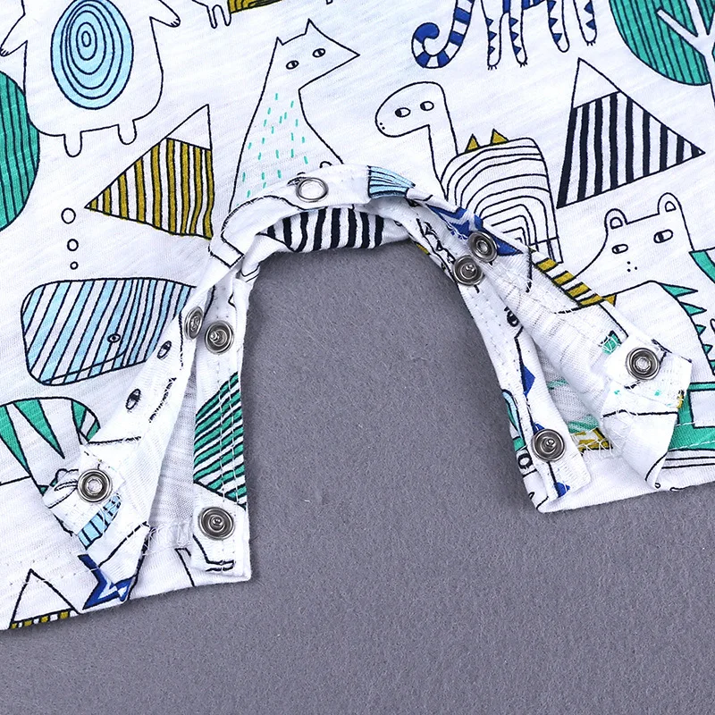 

New 2020 Baby Boys Girls Summer Rompers Short Sleeve O-neck Cute Cartoon Print Jumpsuit Newborn Playsuit Infant Toddler Clothing
