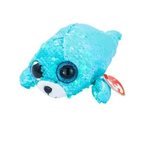 new 15cm ty big eyes flippables sequined cute plush toys blue sequins collecting toys doll children birthday gift