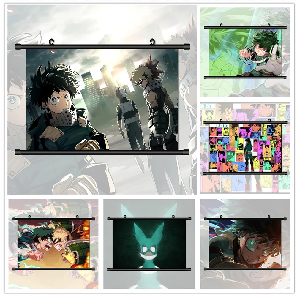 

Boku no Hero Academia Midoriya Izuku Bakugou Katsuki Todoroki Shoto Anime Manga HD Print Wall Poster Scroll