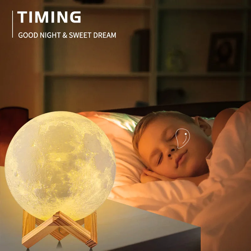 

Rechargeable LED Light Moon Lamp Colorful Moon For Bedroom Decoration Moon Night Light Gift Remotely Controllable Light Touch
