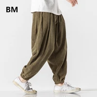 2020 corduroy baggy pants japanese streetwear fashion harem pants hip hop joggers plus size oversized casual pants men clothing