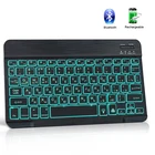 Беспроводная мини-клавиатура с RGB-подсветкой, Bluetooth, резиновые колпачки для Ipad, ноутбука, телефона, планшета, перезаряжаемая клавиатура