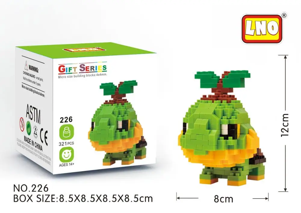 226 without box LNO, алмазные блоки, фигурки, каваи, 3D, Пикачу, японское аниме, мультфильм, пластиковые строительные кирпичи, игра, сделай сам, модель, обучающие игрушки - Цвет: 226 without box