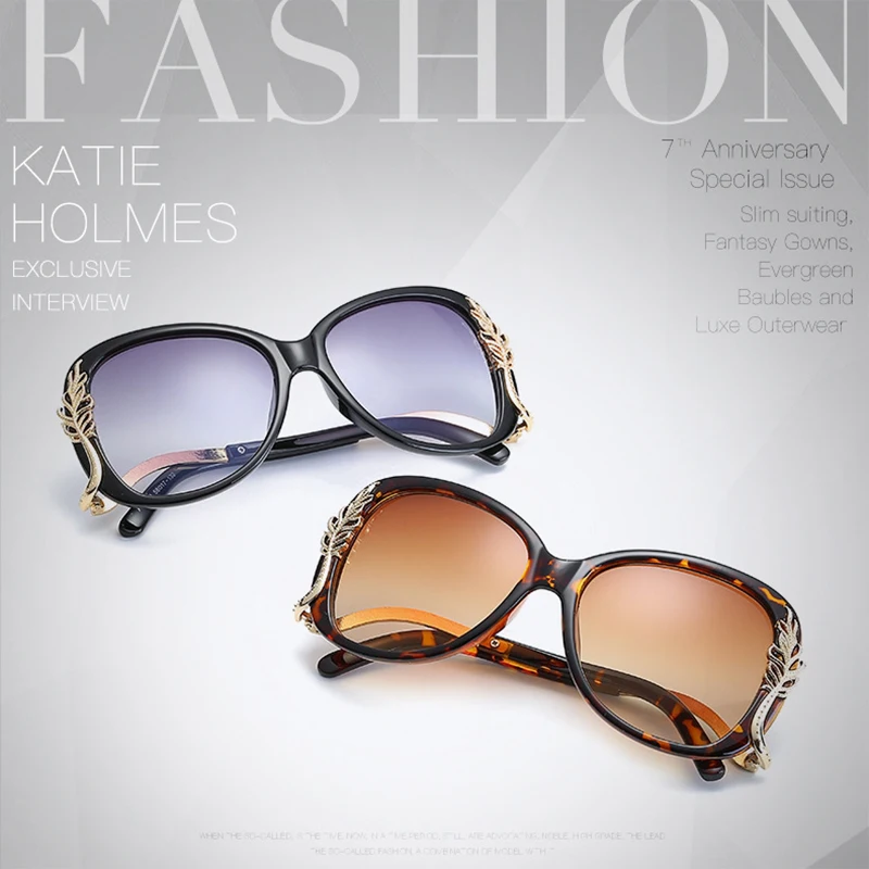 

Luxury Oversized Leaf Hinge Sunglasses For Women Summer Outdoor Driving Travel Elegant Sun Glasses Ladies UV400 De Sol Eyewear
